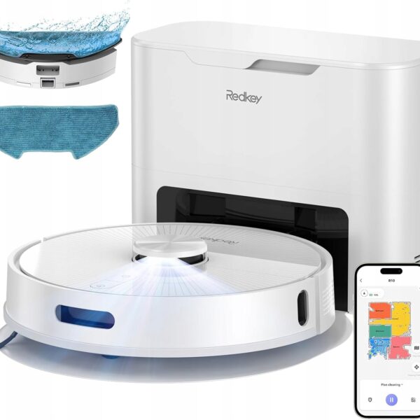 Redkey R10 Robot Odkurzacz Mop 2w1 4000Pa LDS 4L Samoopróżnianie