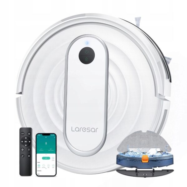 Robot sprzątający Laresar P10 - 4500Pa, mopowanie, aplikacja, stacja, biały