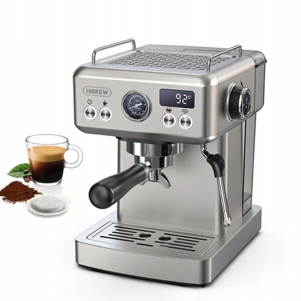 Ekspres ciśnieniowy 1350 W 19 barów HiBREW H10A srebrny spieniacz do mleka